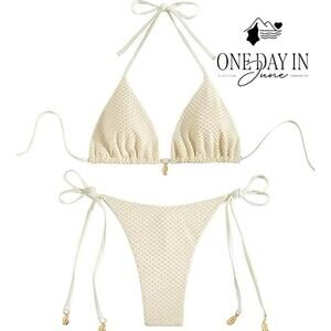 Zaful Tie Back Tie Side Bikini Swimsuit Size S